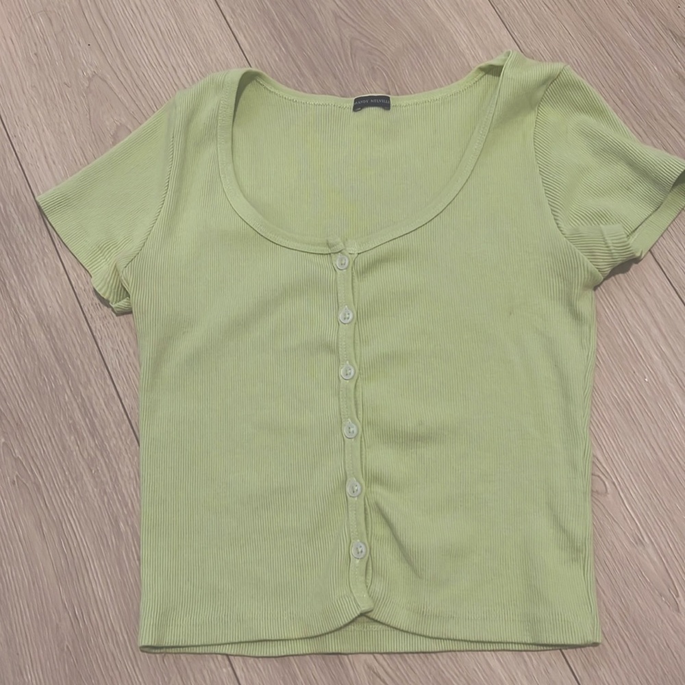 brandy melville zelly top green